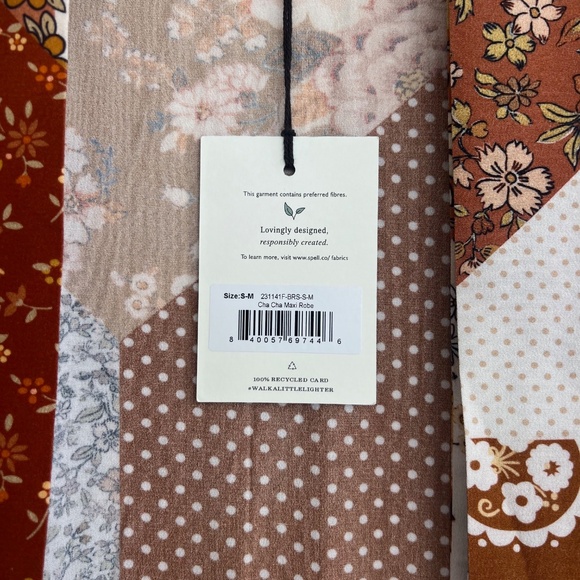 SPELL Cha Cha Maxi Robe Kimono Duster in Brown Sugar - Size S-M - NWT - Picture 7 of 10